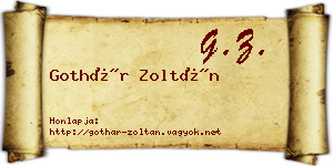 Gothár Zoltán névjegykártya